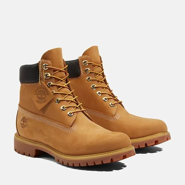 Timberland Premium 6 Inch Leather High Boots Wheat Yellow - Image 3